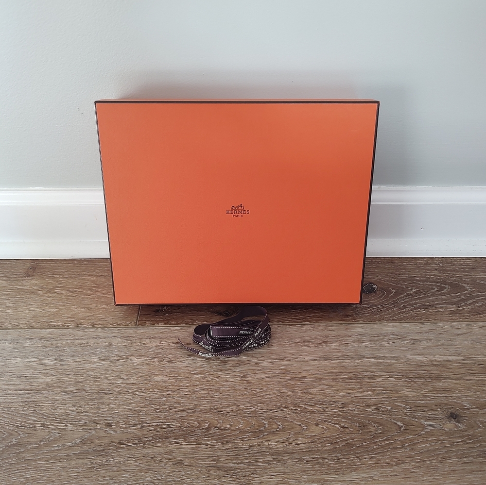 Hermes Authentic Women's Shoe Box With Ribbon Luxury Designer Storage 11"X9"